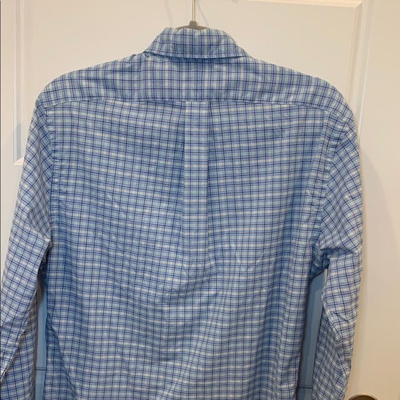 Men's Ralph Lauren Slim Fit Performance Baby Blue Checkered Shirt - Picture 8 of 12